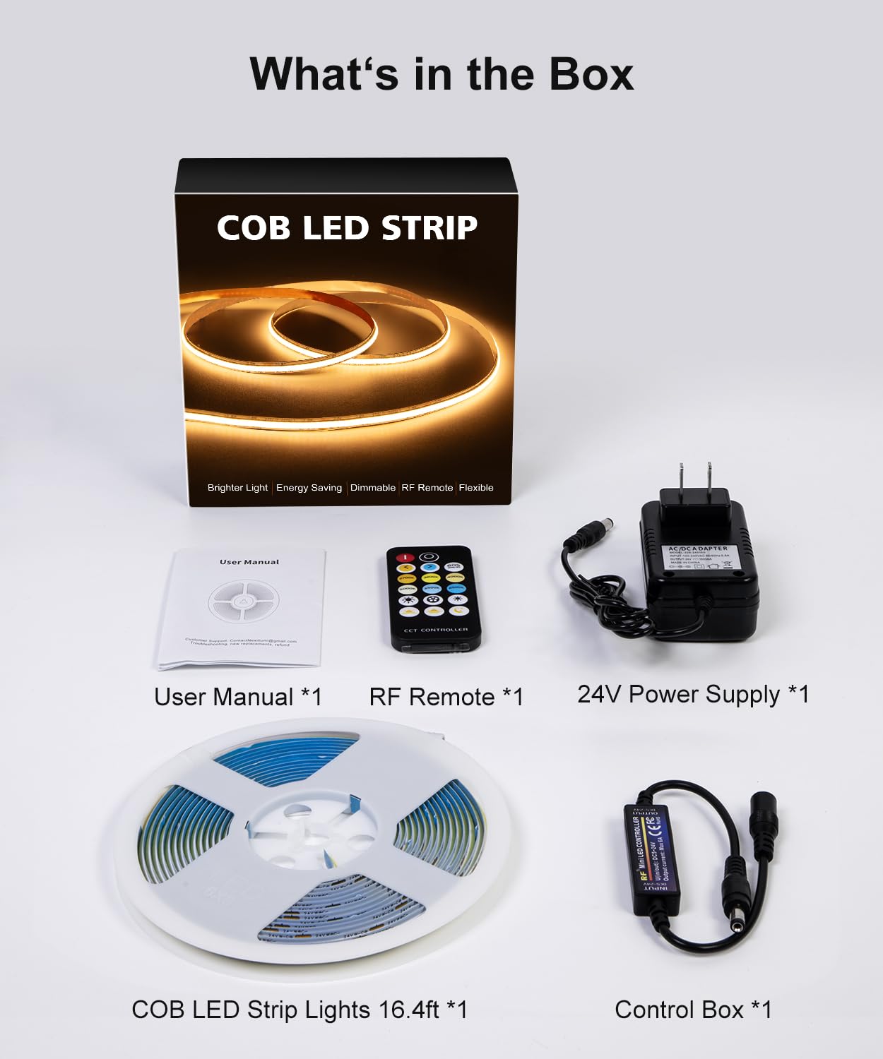 NoxLumina COB strip lights DIY backlight for mirrors or TVs.