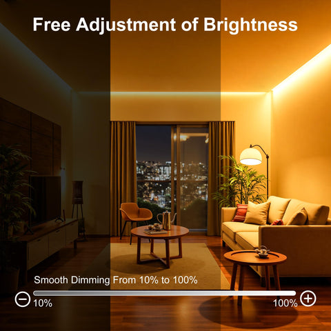 NoxLumina COB strip lights offer warm to cool white for versatility.