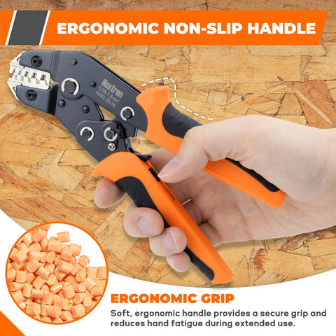 Noxtren 5-in-1 tool ergonomic grip enables comfortable crimping during long sessions.
