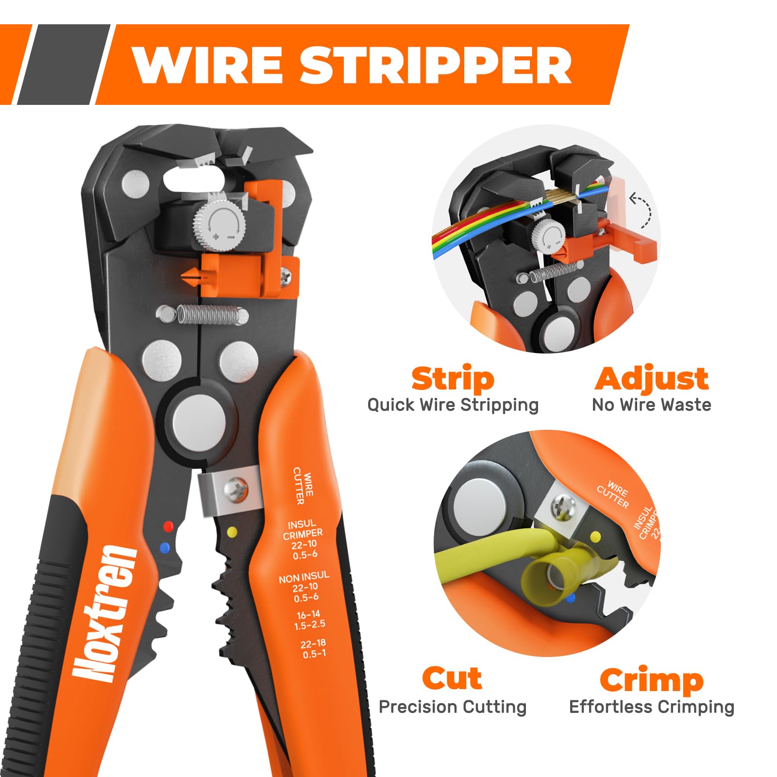 Noxtren waterproof connectors for spade, ring, fork, and bullet terminals.