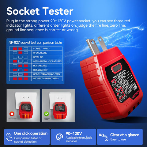 NOYAFA NF-827 adjusting sensitivity to locate the correct breaker.