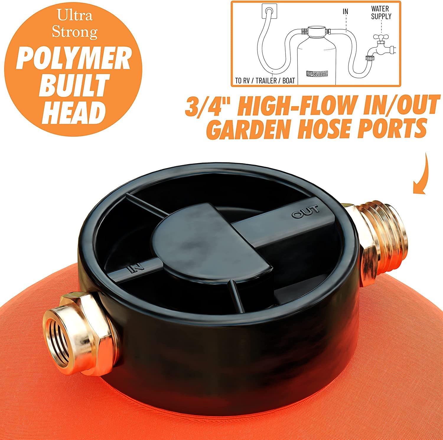 NPGLOBAL portable softener with sturdy base ensures stability during use.