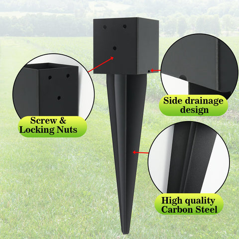 Nrspp ground spike embedded in soil enables quick no-dig setup