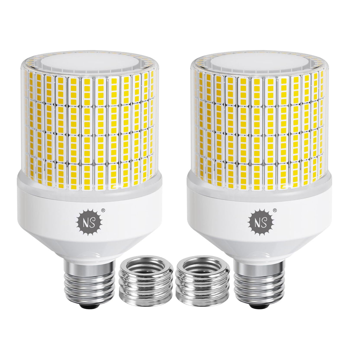 NS LED corn light 2-pack angled view for broad room illumination.