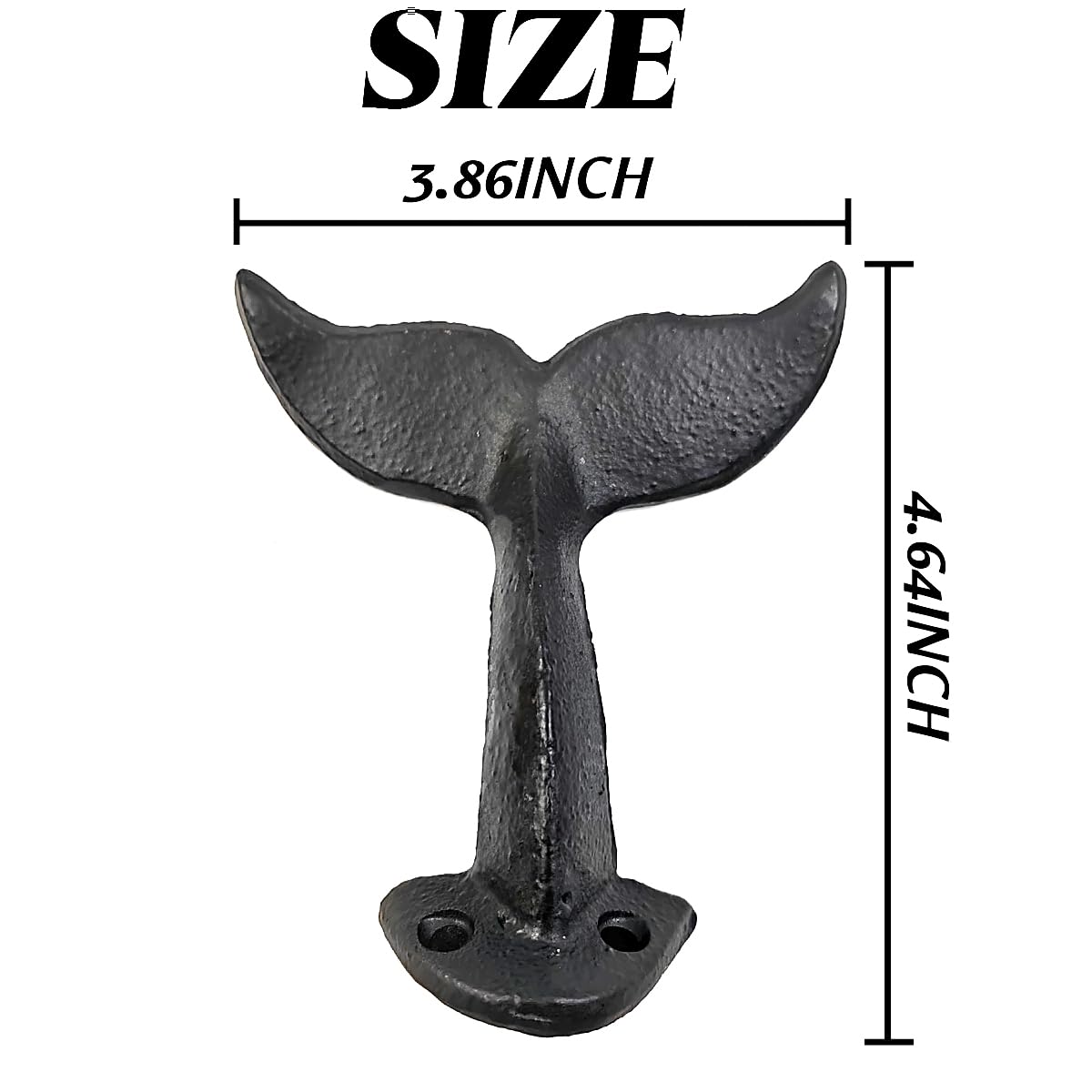 NSBELL cast iron hooks with rustic black finish for durable storage.