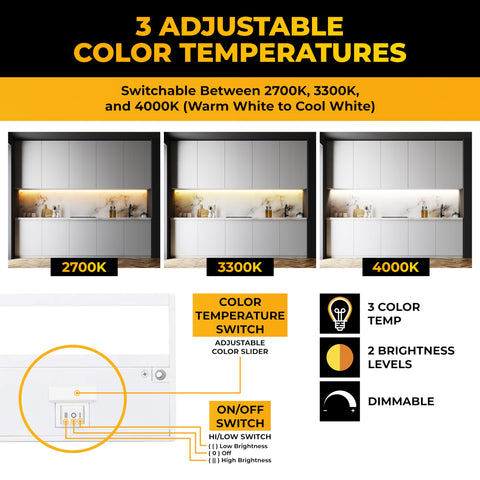 NSL LED under-cabinet light 2700K warm mode ideal for cozy kitchens