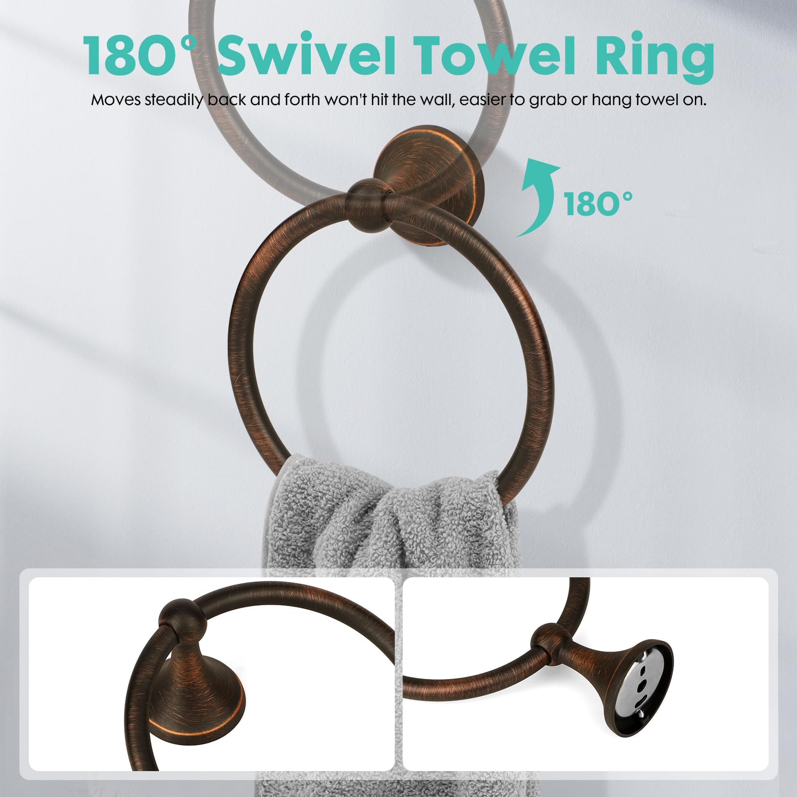 Ntipox Antique bathroom hardware set uses durable zinc alloy for long-lasting use