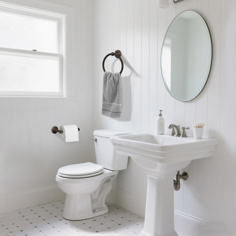 Ntipox antique bronze bathroom hardware enhances decor with a rust-resistant finish