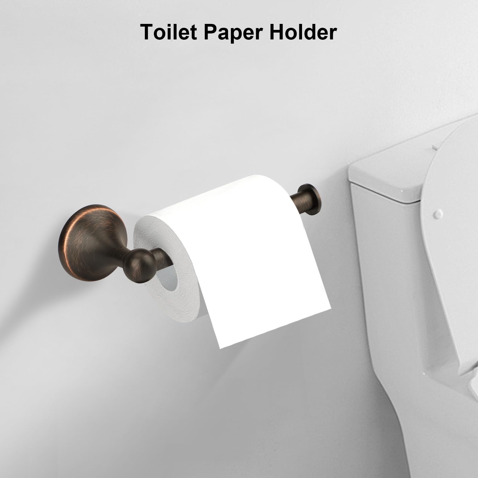 Ntipox antique bronze toilet paper holder keeps essentials within reach.