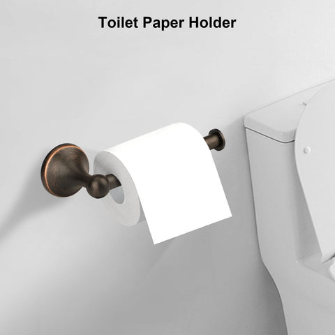 Ntipox antique bronze toilet paper holder keeps essentials within reach.