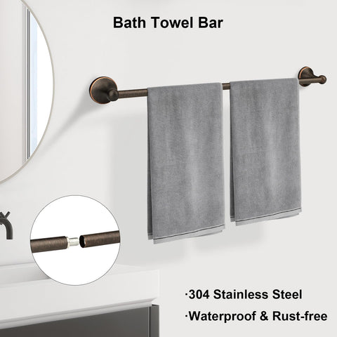 Ntipox antique bronze towel rack set adds versatile drying space.
