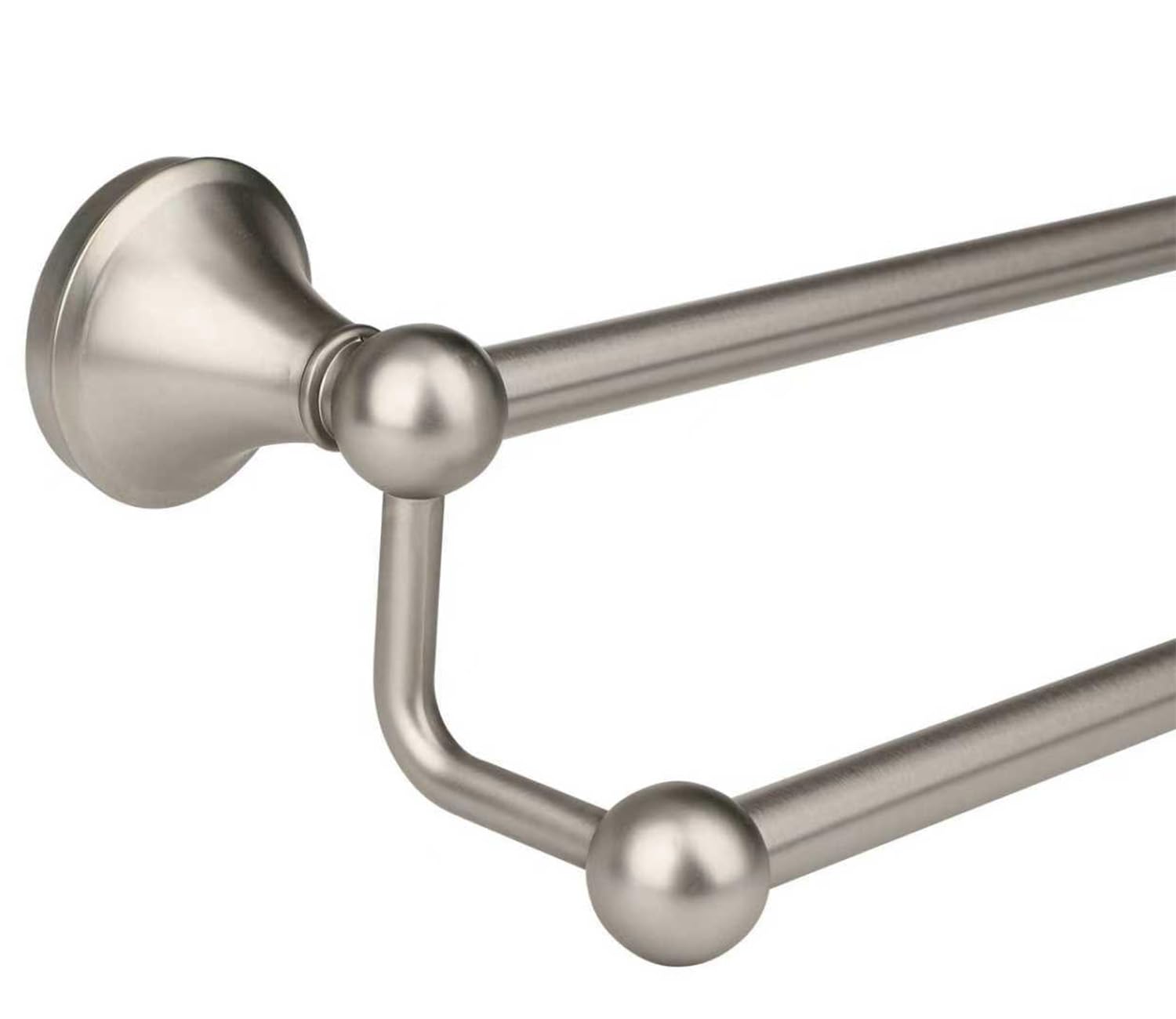 Ntipox antique double-towel bar in brushed nickel for stylish towel organization.
