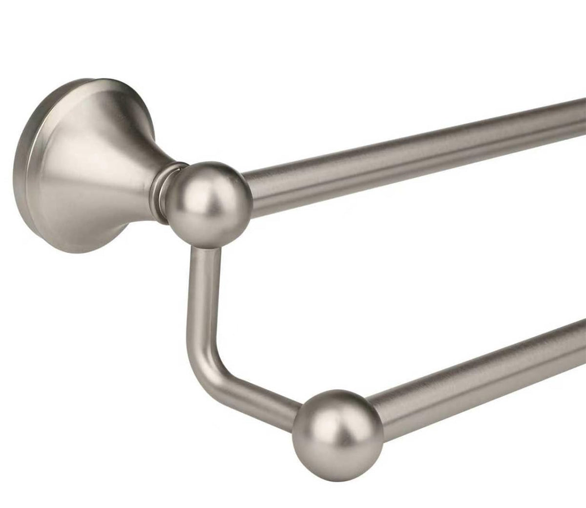 Ntipox antique double-towel bar in brushed nickel for stylish towel organization.