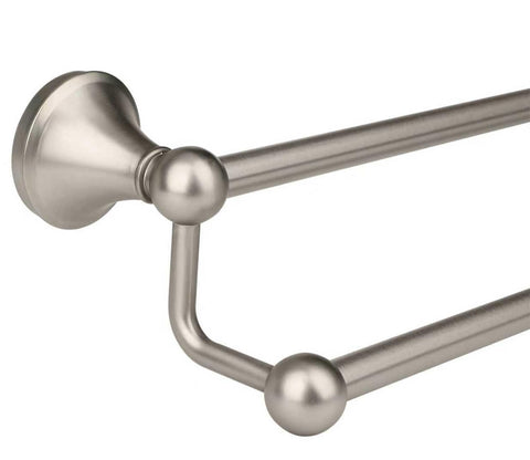 Ntipox antique double-towel bar in brushed nickel for stylish towel organization.