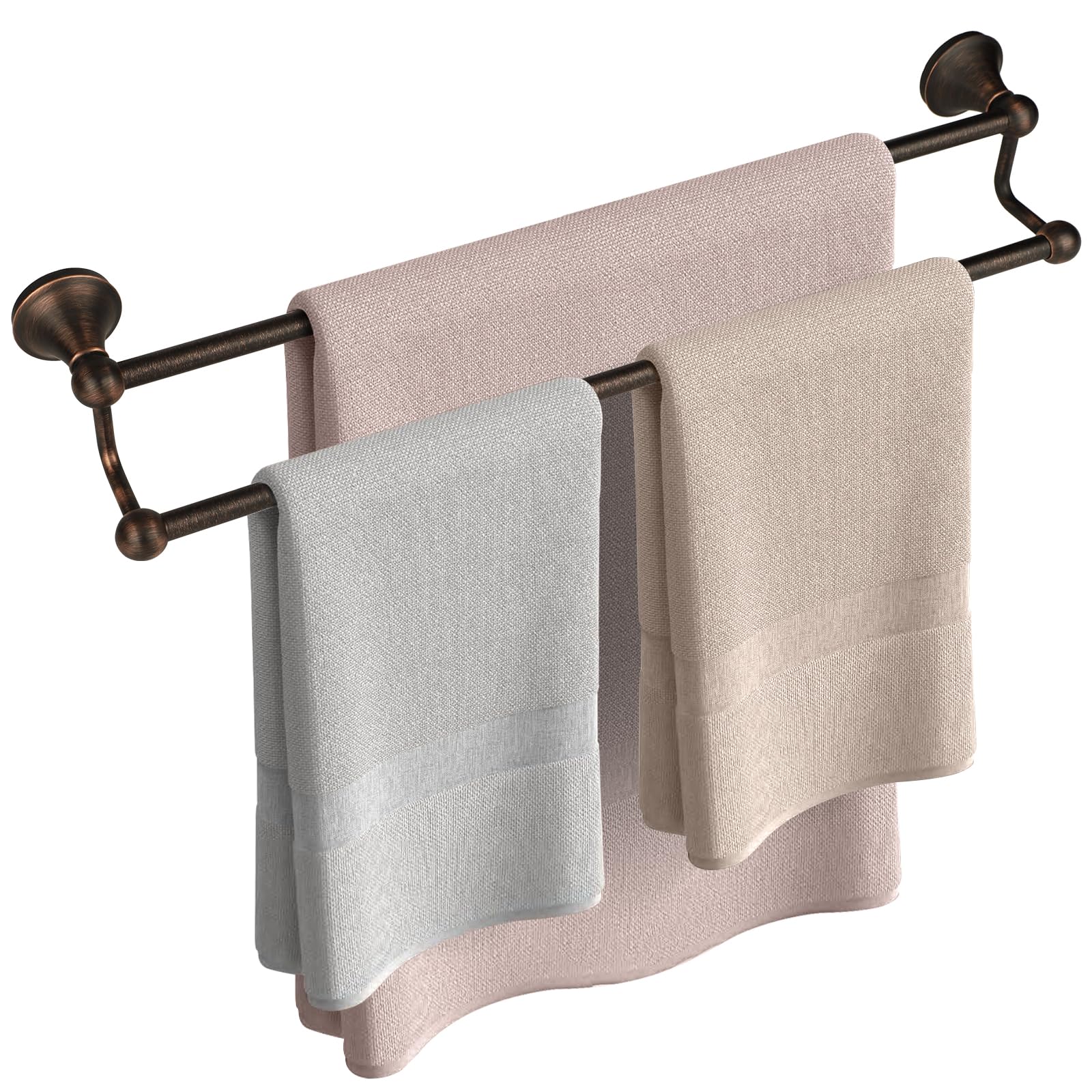 Ntipox bathroom bronze towel bar in use for towels