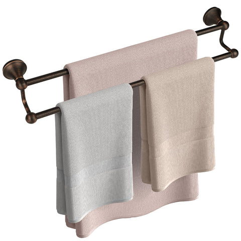 Ntipox bathroom bronze towel bar in use for towels