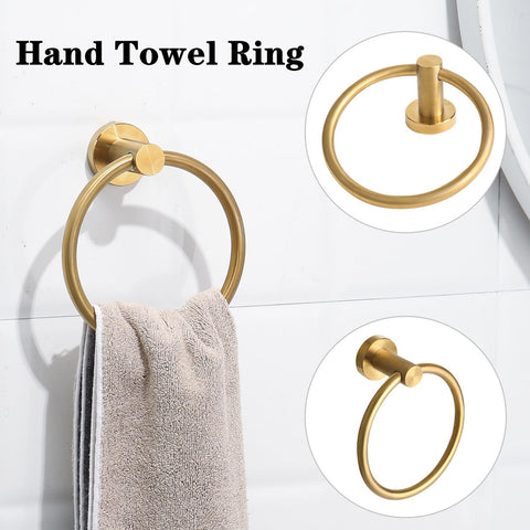 Ntipox brushed gold bathroom accessory with warm, luxurious shine.