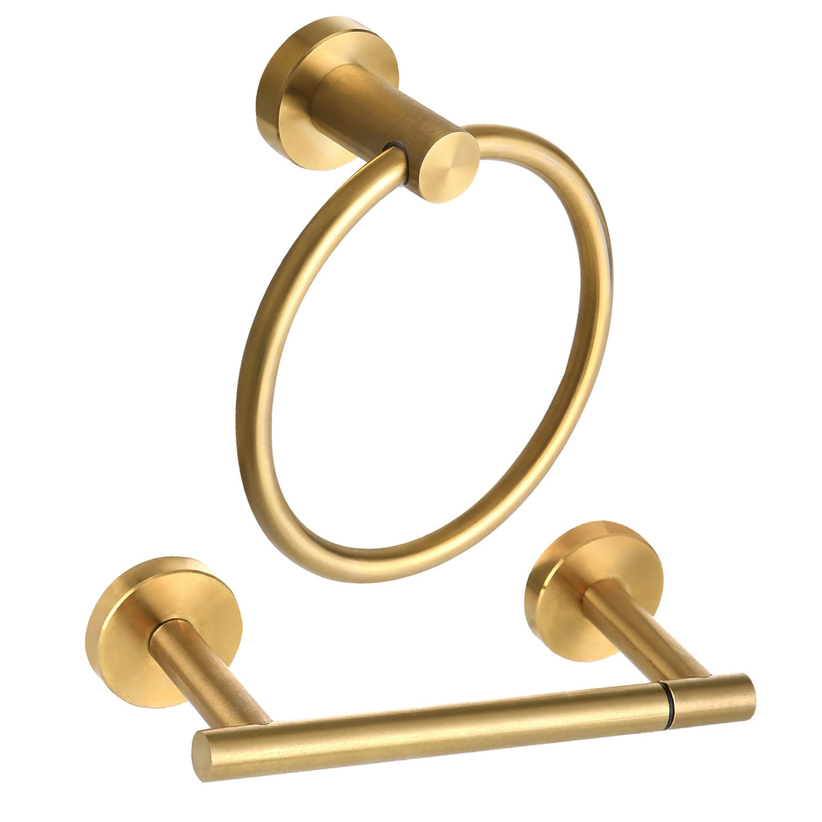 Ntipox brushed gold toilet paper holder set with elegant finish for refined bathrooms.