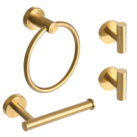 NTIPOX brushed gold towel ring closeup showing rust-resistant finish for daily use
