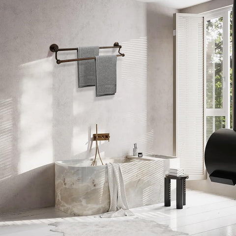 Durable zinc alloy and stainless steel construction of Ntipox towel bar