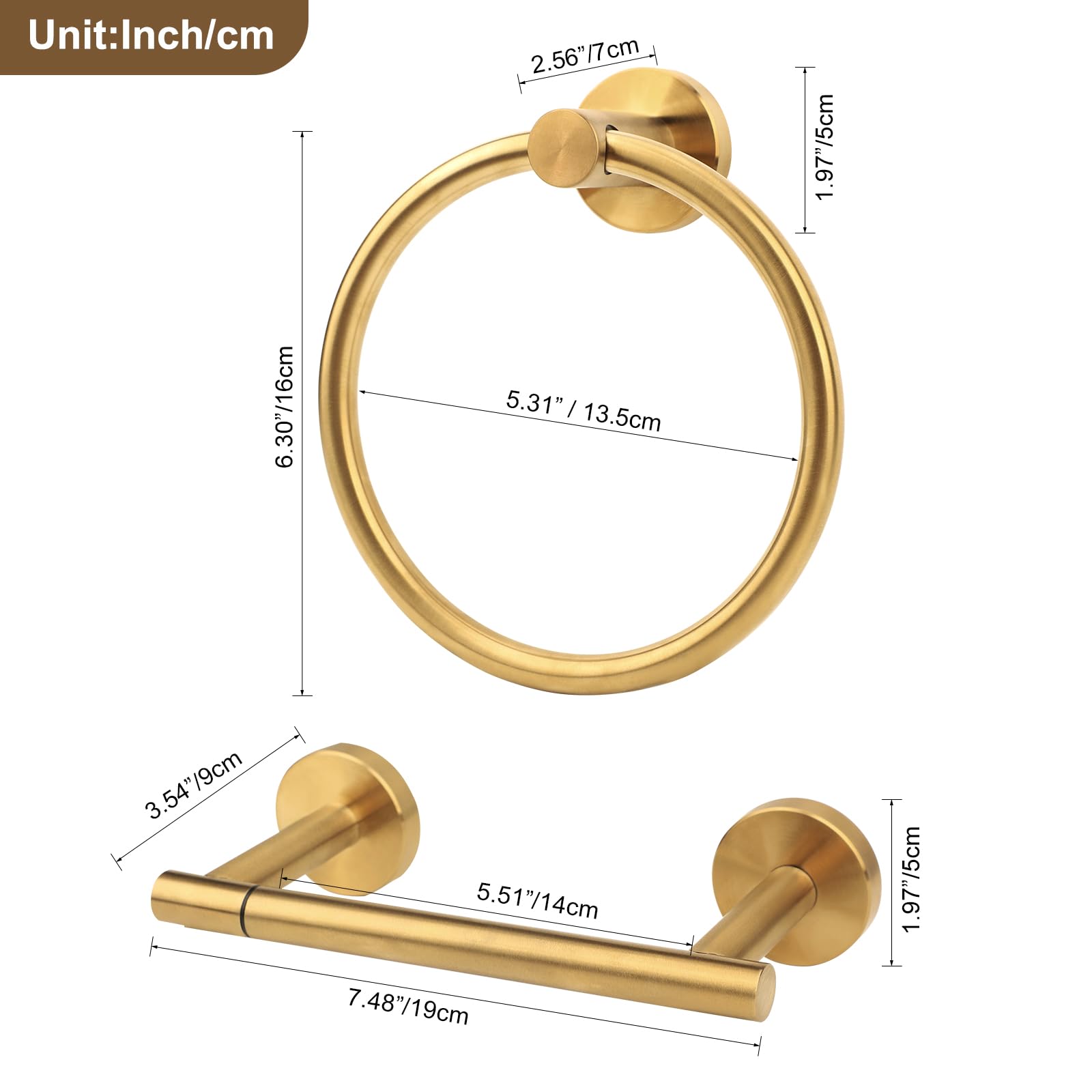 Ntipox luxury bathroom decor in brushed gold for a hotel-inspired look.