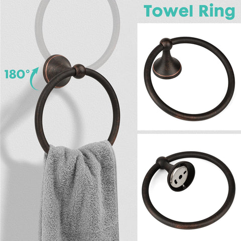 Ntipox oil rubbed bronze towel ring provides durable, stylish towel storage