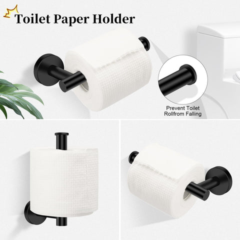 NTIPOX robe hook matte black provides organized towel storage near the door.