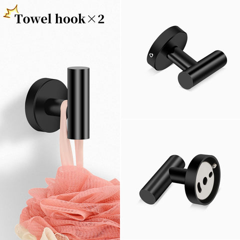 NTIPOX robe hook matte black adds extra hanging space.