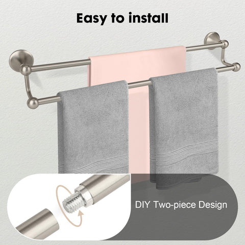 Ntipox zinc alloy construction ensures durable towel holder in moist bathrooms.