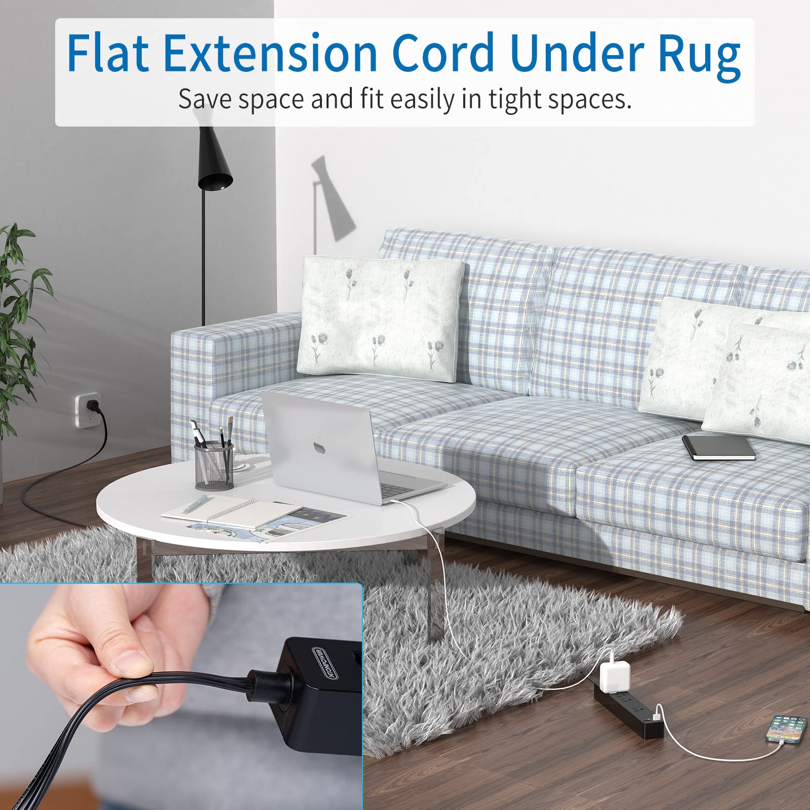 NTONPOWER 4 outlets and 3 USB ports support multiple devices simultaneously