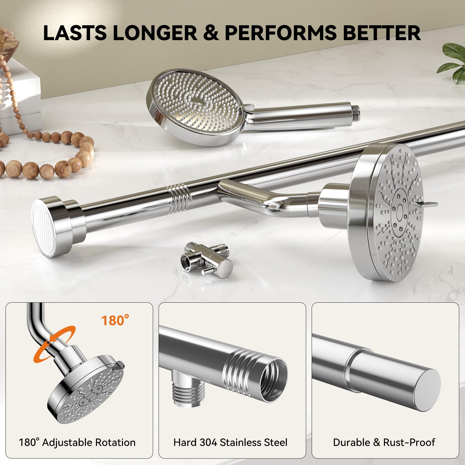 NTPN 3 spray modes include rain, massage, and mixed for personalized showers.