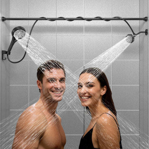NTPN dual shower head with handheld massage for a comfortable shared shower