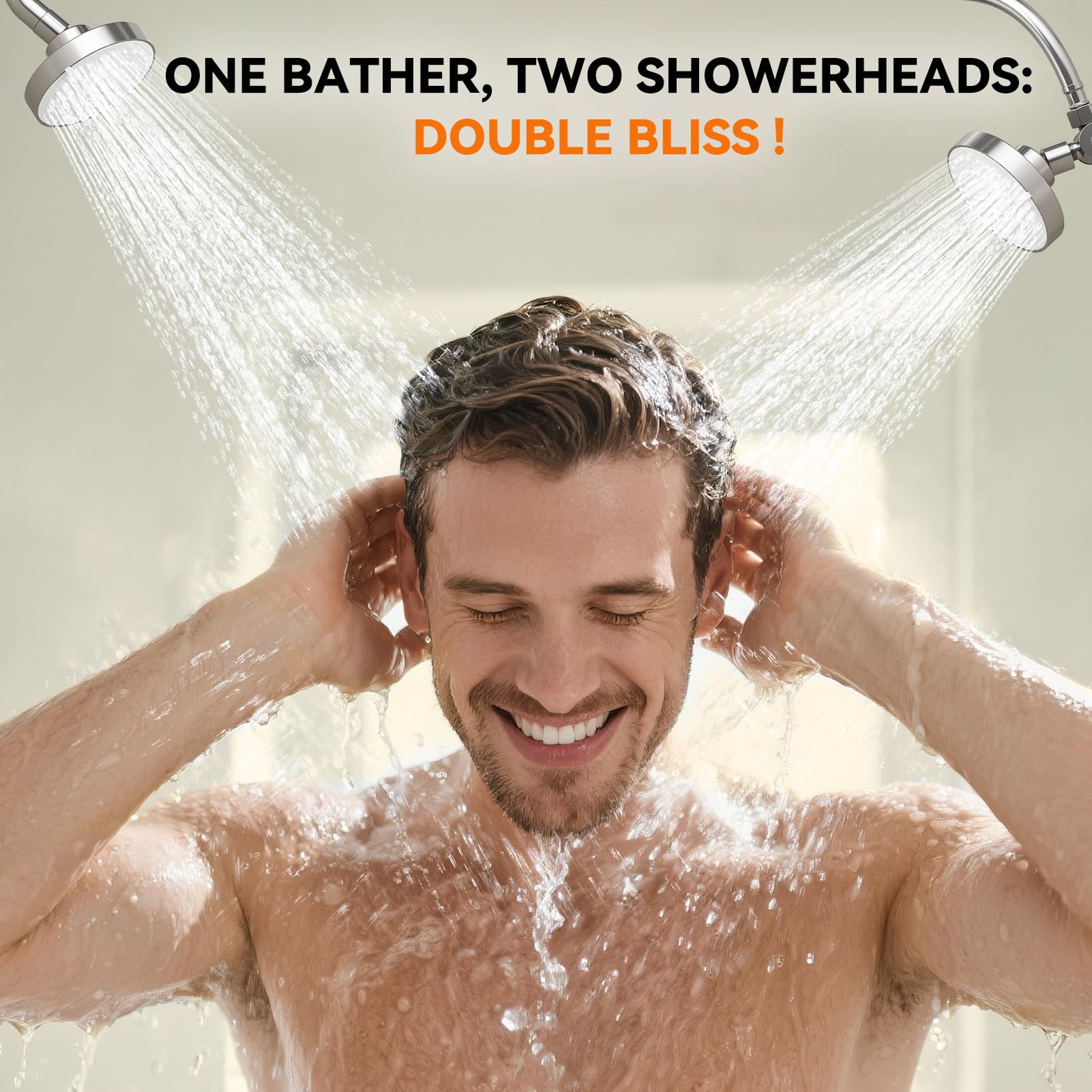 NTPN dual shower head rail adjusts to 47-87 inches