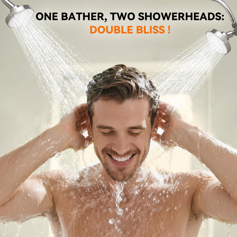 NTPN dual shower head rail adjusts to 47-87 inches
