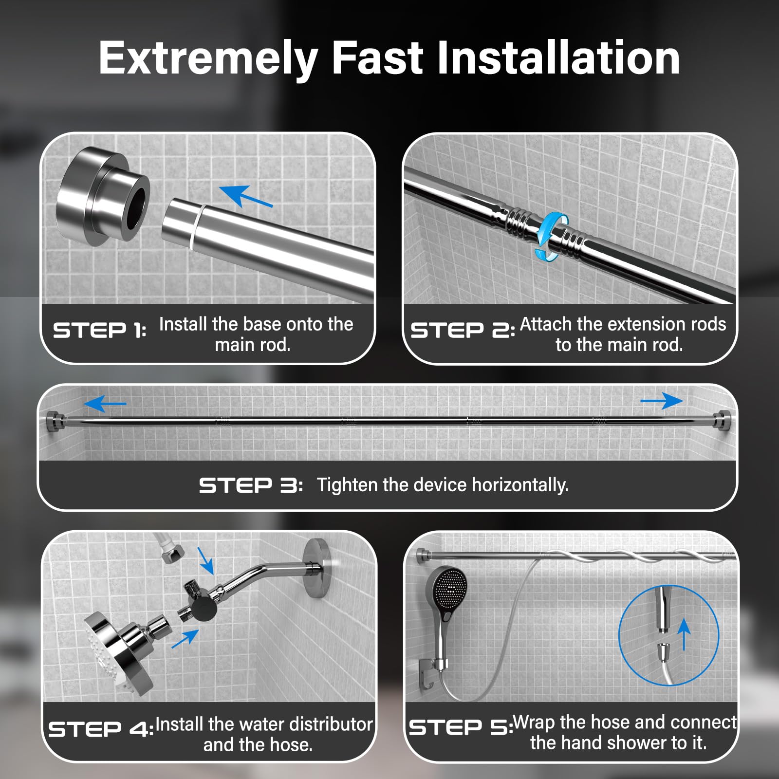 NTPN dual shower head spa-like experience with three flow modes.