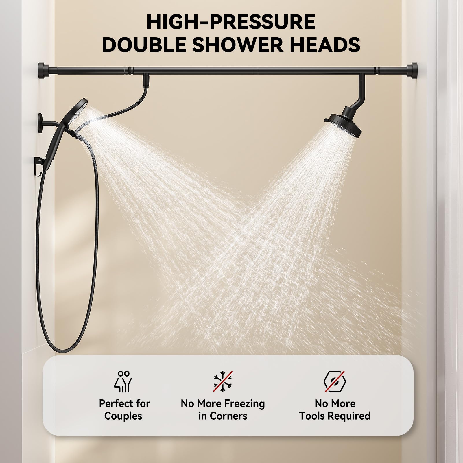NTPN shower system fits 47 to 87 inches for versatile bathroom placement.