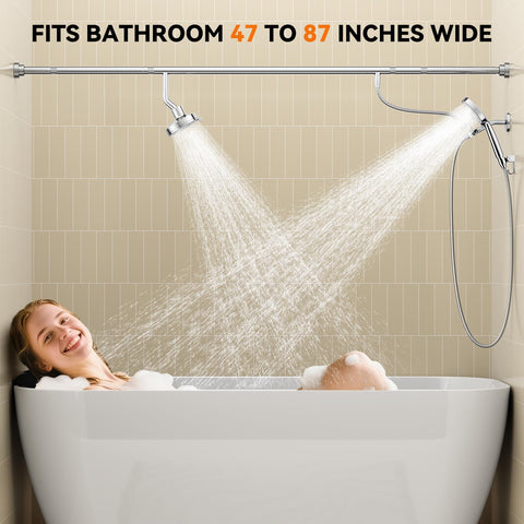 NTPN two-showerheads for couples in chrome deliver harmonious, wide-angle flow.
