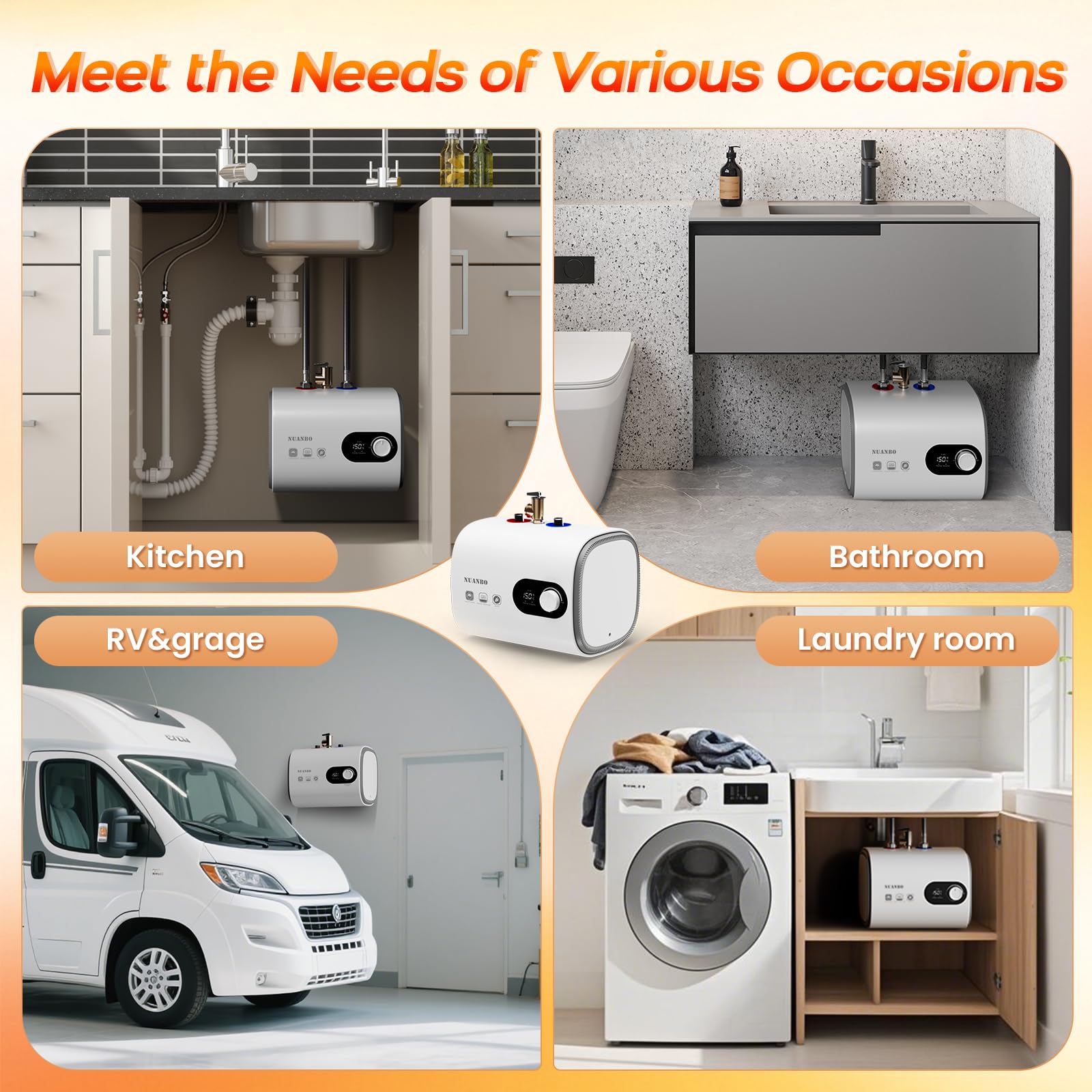 NUANBO ideal hot-water solution for RVs and camping trips.