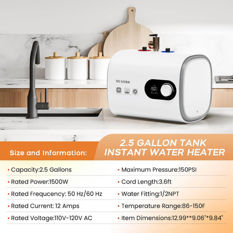 NUANBO mini-tank provides rapid heating for kitchens and baths.