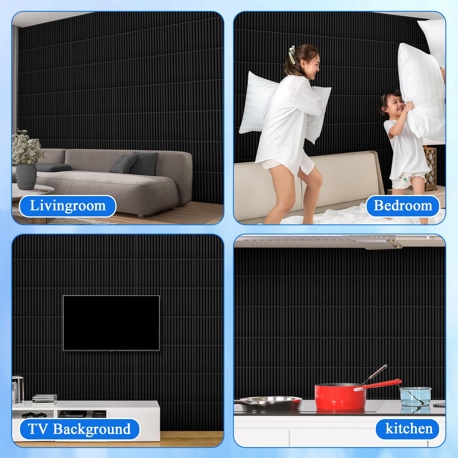 Nuanchu 60-piece PVC set enables quick feature wall makeovers.