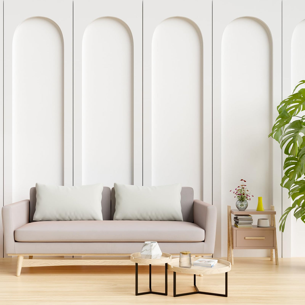 Nuanchu arch MDF wall molding kit packaging, ready for quick DIY wall decor upgrade.