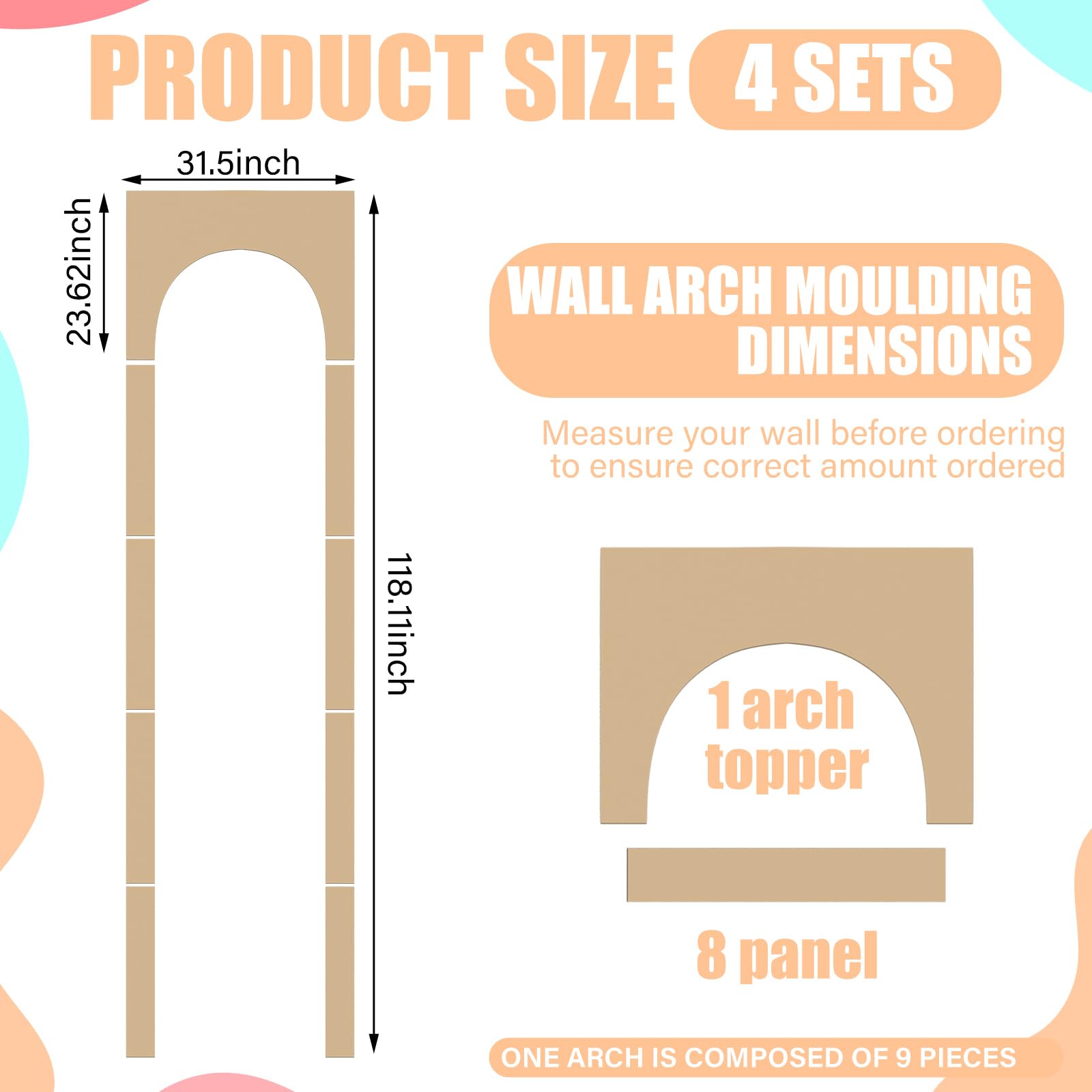 Nuanchu arch MDF kit unboxed, showing all pre-cut panels for flexible layout.