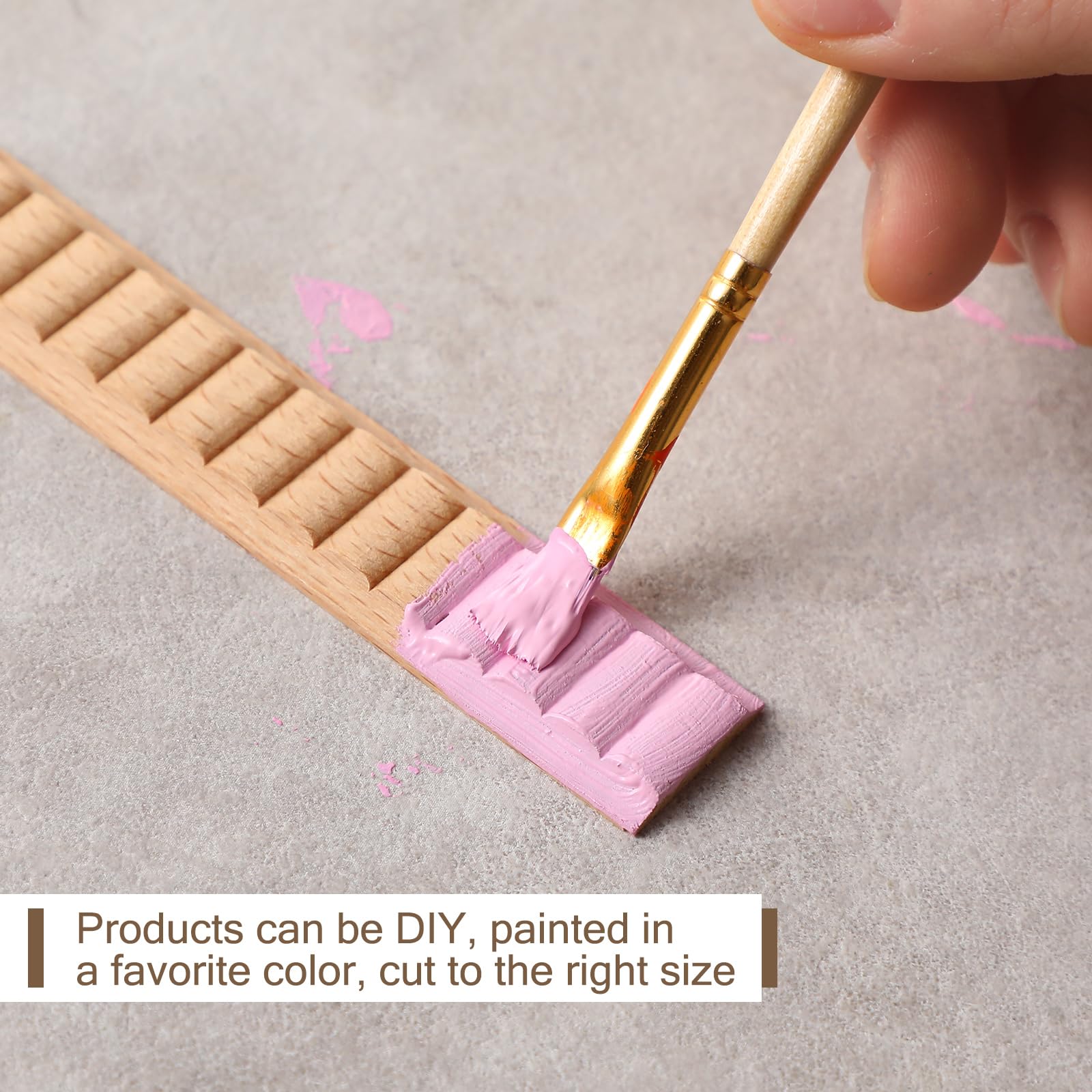 Nuanchu paintable and cut-to-length wood trim for creative projects.