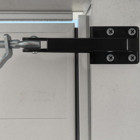 Nuanchu plastic storm door bracket in black provides durable replacement parts