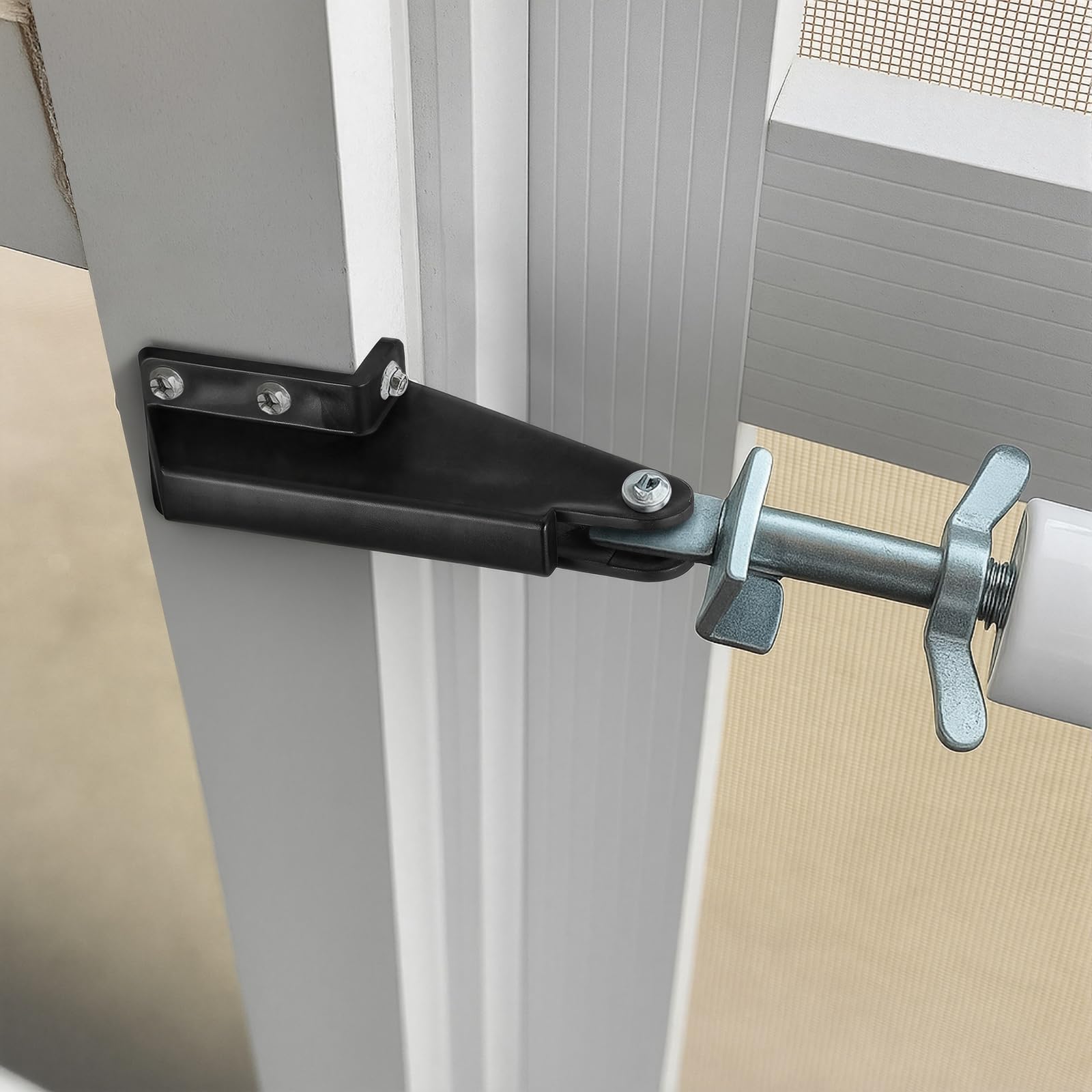 Nuanchu two-pack screen door closer bracket in black ensures quick replacements