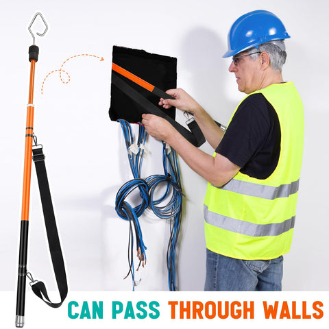 Nuanchu Telescopic Pole features a cable puller hook for multi-wire pulls.