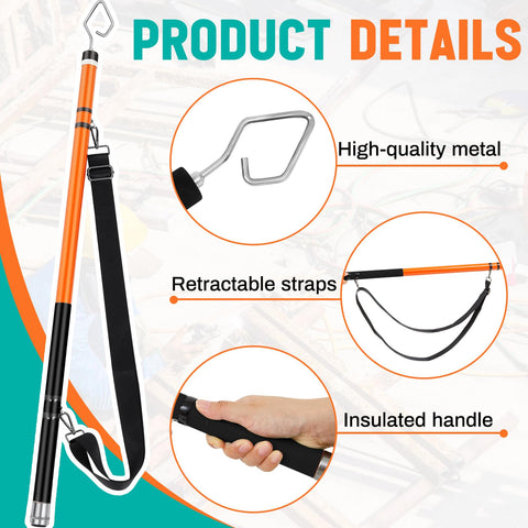 Nuanchu Telescopic Pole with insulated handle for safer wiring.