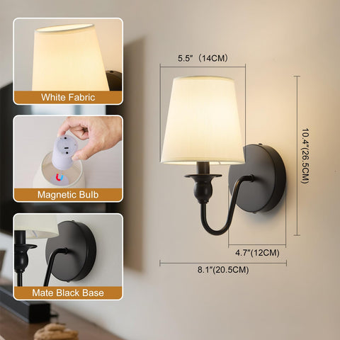 Nuanshued fabric-finish wall lamp adds soft texture to decor.