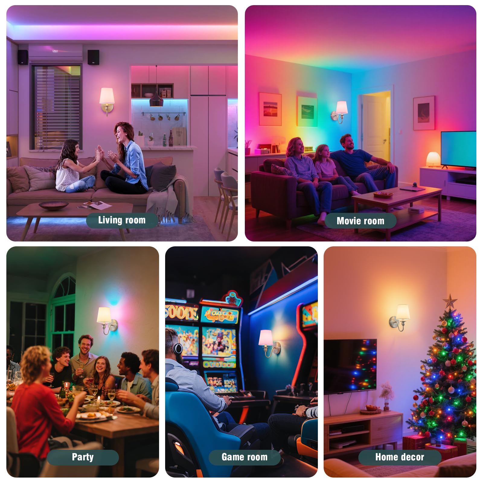 500-lumen bulbs deliver clear, ambient glow at multiple brightness levels.