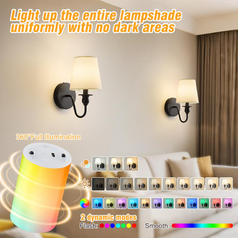 Nuanshued wall sconce remote control demonstrates hands-free brightness tuning.